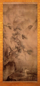 謝時臣「絹本著色夏景山水図」